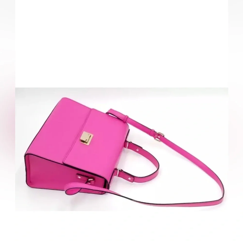 Kate Spade Doris Fuchsia Pink Satchel/Crossbody With Latch Closure Detail